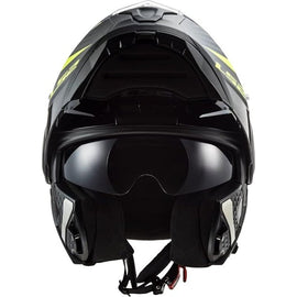 Casco Modular Moto Negro Amarillo LS2 FF902 Scope II Skid