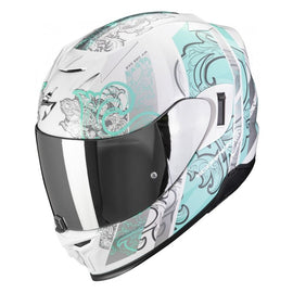 Casco Integral de Moto Blanco-Azul Scorpion Exo-520 EVO FASTA