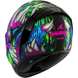 Casco Integral de Moto Negro Verde Violeta Shark Spartan RS Shaytan