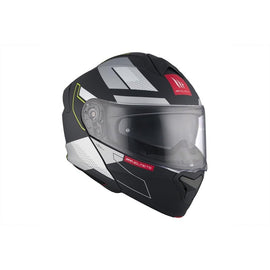 Casco Integral de Moto Negro/Gris/Amarillo Flúor Mate MT Genesis SV Talo