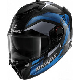 Casco Integral de Moto Carbon Ritmo Negro/Azul SHARK Spartan GT Pro