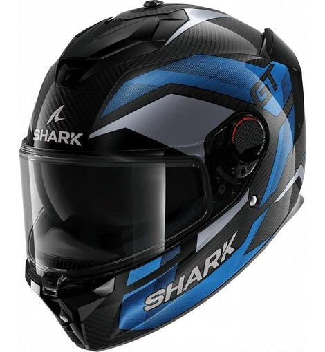 Casco Integral de Moto Carbon Ritmo Negro/Azul SHARK Spartan GT Pro