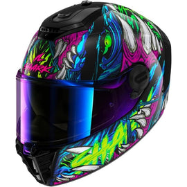 Casco Integral de Moto Negro Verde Violeta Shark Spartan RS Shaytan