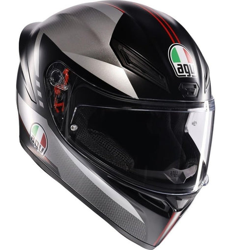 Casco de Motocicleta Negro Mate Rojo AGV K1 S Lap