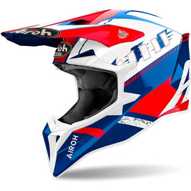 Casco de Motocross Azul/Rojo Airoh Wraaap Feel
