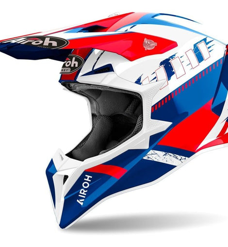 Casco de Motocross Azul/Rojo Airoh Wraaap Feel