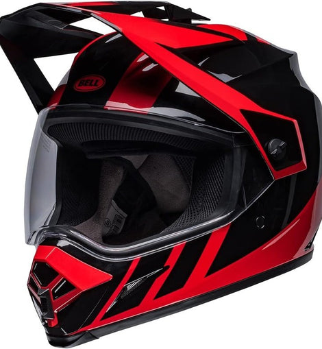 Casco de Moto Negro Brillante/Rojo Bell MX-9 Adventure MIPS