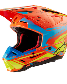Casco de Motocross Azul/Naranja Alpinestars S-M5 Action