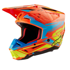 Casco de Motocross Azul/Naranja Alpinestars S-M5 Action