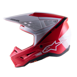 Casco de Motocross Rojo/Blanco Alpinestars S-M5 Rayón