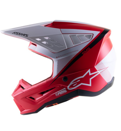 Casco de Motocross Rojo/Blanco Alpinestars S-M5 Rayón