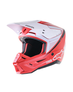 Casco de Motocross Rojo/Blanco Alpinestars S-M5 Rayón