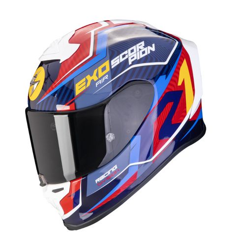 Casco Integral Amarillo/Rojo/Azul Scorpion EXO-R1 Evo Air Coup