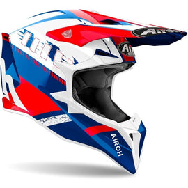Casco de Motocross Azul/Rojo Airoh Wraaap Feel