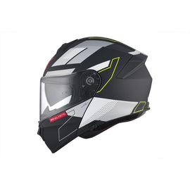 Casco Integral de Moto Negro/Gris/Amarillo Flúor Mate MT Genesis SV Talo