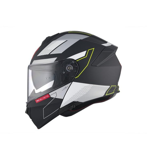 Casco Integral de Moto Negro/Gris/Amarillo Flúor Mate MT Genesis SV Talo